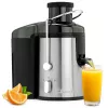 Clatronic AE 3666 Exprimidor centrífugo - Negro/Acero inoxidable, 400 W, recipiente de pulpa 1,5 L, 2 velocidades 263804