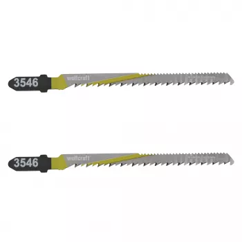 Wolfcraft 3546000 Hojas de sierra de calar T 101 B, mango en T, HCS, 100 mm, pack de 2
