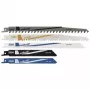 Wolfcraft 3599000 Set de hojas de sierra sable, 5 piezas, HCS y bimetal, 150/230 mm, 6/18 TPI, vástago universal de 1/2 pulgadas