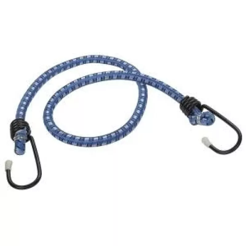 Wolfcraft 3293000 Cuerda elástica de goma 0,5 m x 6 mm, 2 ganchos, Negro