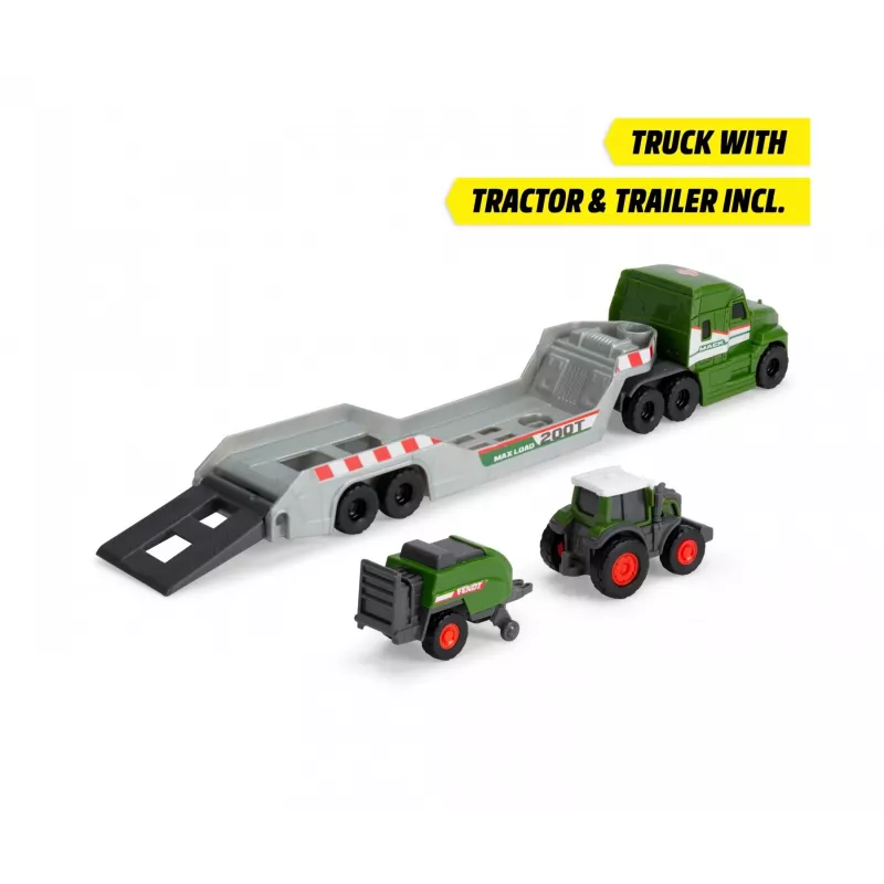 Dickie Toys Fendt Micro Farm Truck escala 1:64 modelo con remolque - verde 203735006