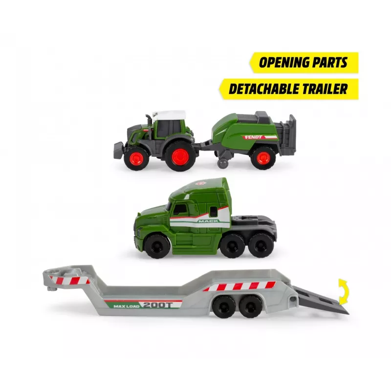 Dickie Toys Fendt Micro Farm Truck escala 1:64 modelo con remolque - verde 203735006