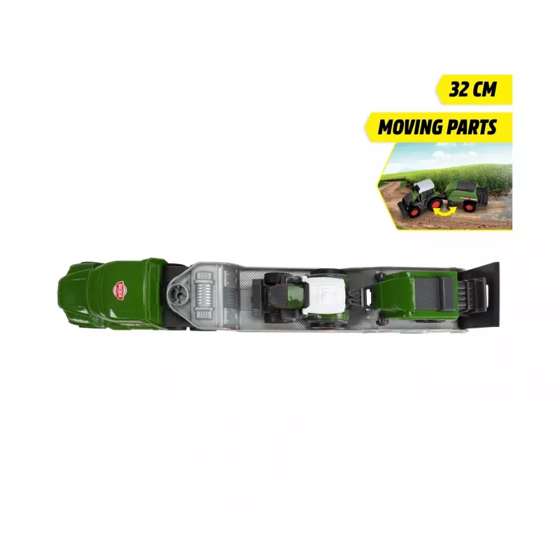 Dickie Toys Fendt Micro Farm Truck escala 1:64 modelo con remolque - verde 203735006