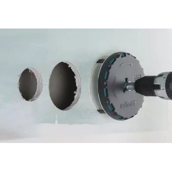 wolfcraft sierra de corona ajustable 45-130 mm con hojas HSS y broca de centrar 5978000