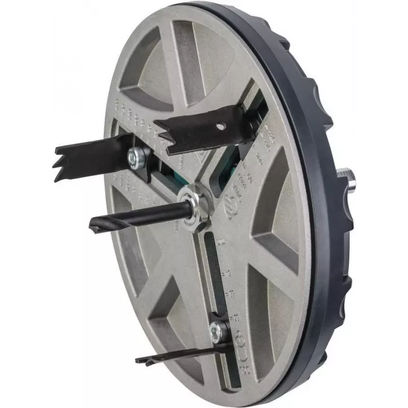 wolfcraft sierra de corona ajustable 45-130 mm con hojas HSS y broca de centrar 5978000