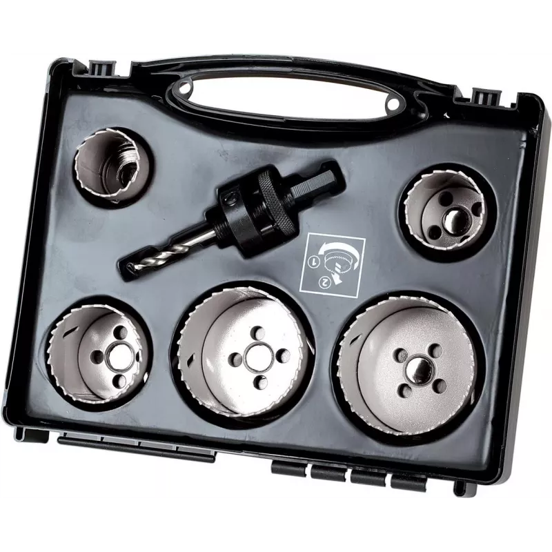 Wolfcraft 5423000 Set de sierras de corona, 8 piezas