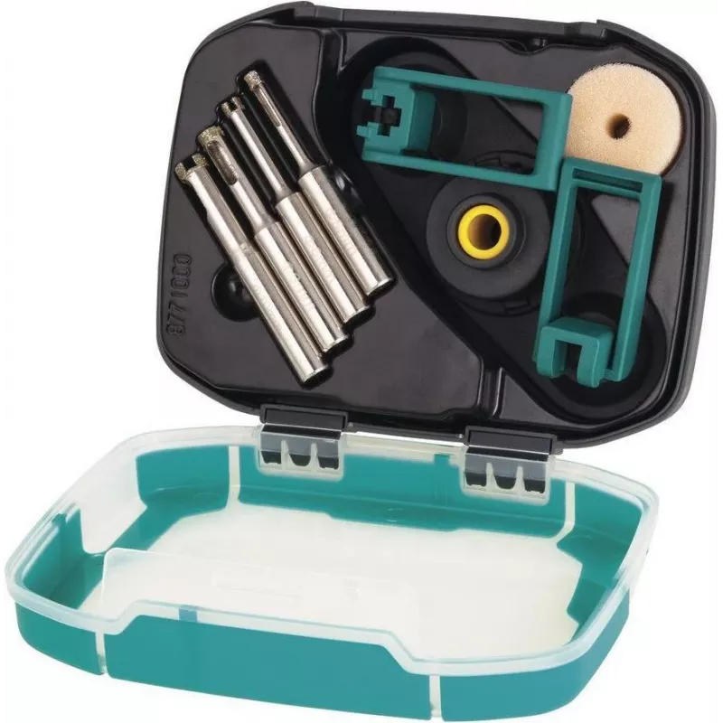 Wolfcraft 8771000 Set de brocas para azulejos, 4 piezas, vástago cilíndrico