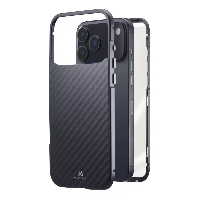 Black Rock Cover 360° Cristal para Apple iPhone 17 Pro Max Fibra de carbono 00080472