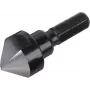 Wolfcraft 2584000 Set de avellanadores cónicos 3 piezas 12/16/19 mm acero para herramientas vástago hexagonal 1/4 pulgadas