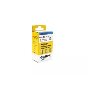 GESIPA PolyGrip® Tuerca remachable M6 Acero inoxidable A2, 9x18mm, 25 uds. 1464838