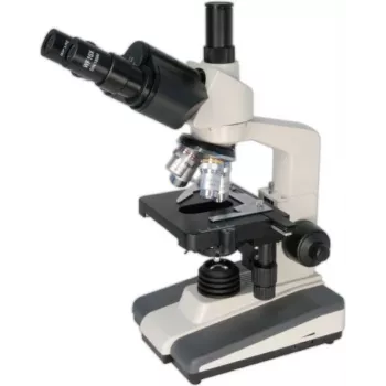 BRESSER Microscopio trinocular de luz transmitida, aumento 40x-1000x, iluminación LED, platina mecánica de cruz, 5723100
