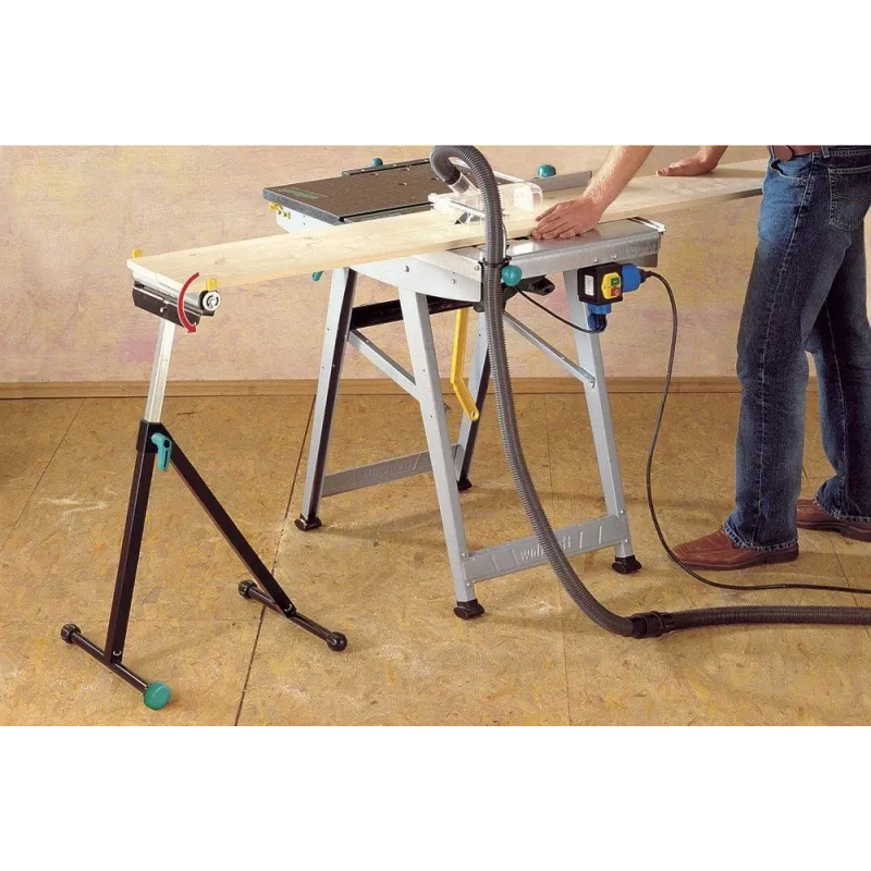 Wolfcraft 6119973 Caballete de rodillos ajustable en altura y plegable 60 kg