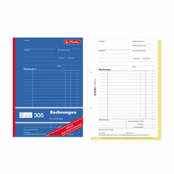 Herlitz libros de formularios de facturas A5 2 partes autocopiativos, pack de 4 300003799