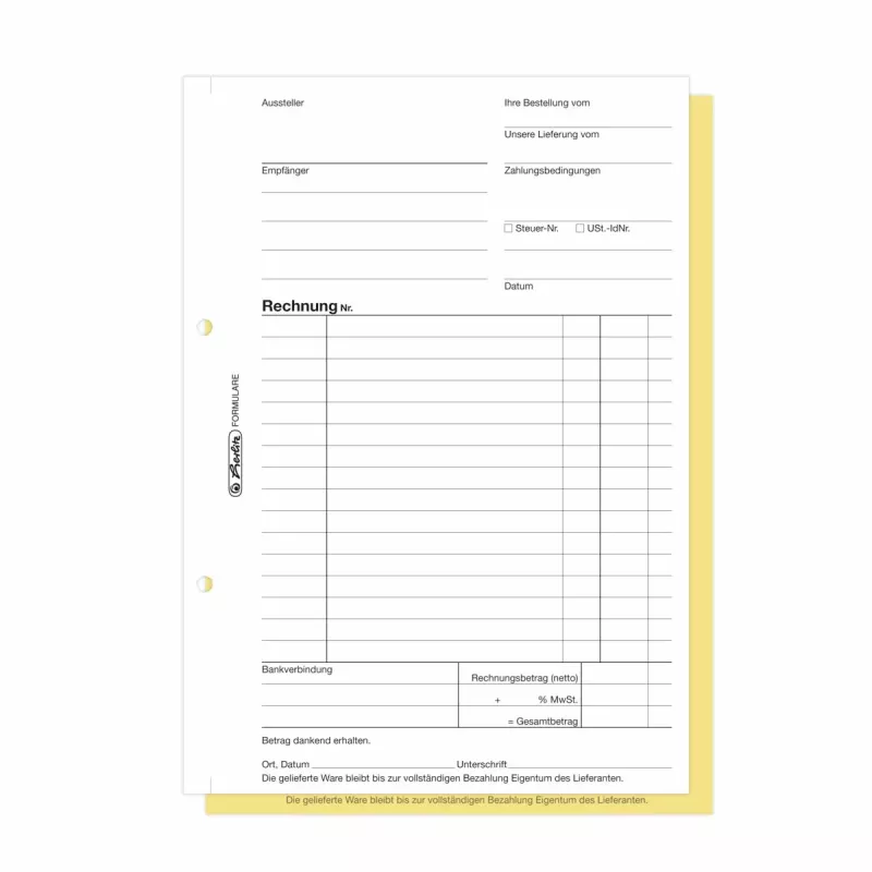 Herlitz libros de formularios de facturas A5 2 partes autocopiativos, pack de 4 300003799