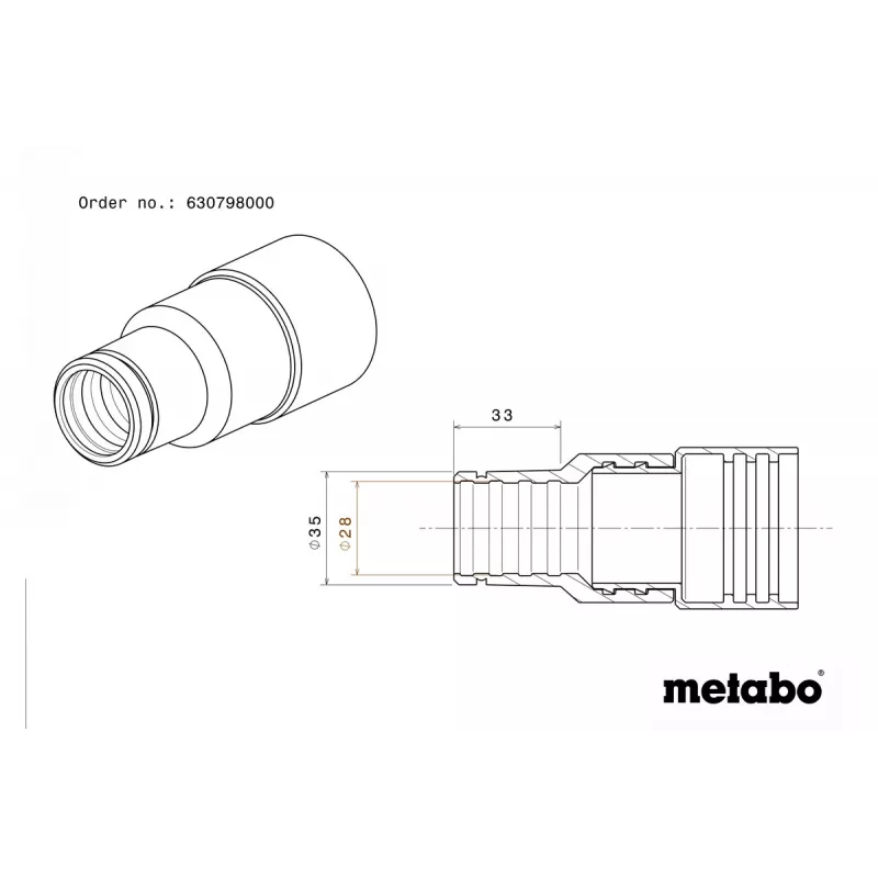 Metabo 630798000 manguito de unión estándar Ø28/35 mm