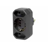 Kopp DUOversal adaptador Schuko, 2 tomas, 16 A, 250 V, negro 179605004