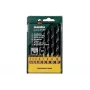 Metabo 627202000 set de brocas helicoidales para madera, 8 piezas, 3-10 mm, HSS, punta de centrado, estuche de plástico