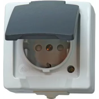 HEINRICH KOPP Toma Schuko con tapa abatible y protección contra contactos mejorada, 16 A, 250 V, empotrable, blanco alpino (107856005)