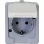 HEINRICH KOPP Toma Schuko de superficie 16A 250V IP44 gris/blanco 100648007