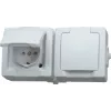 HEINRICH KOPP Toma Schuko con tapa abatible, superficie, IP44, gris 137002003