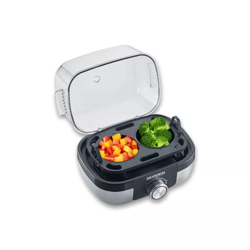 Severin EK 3169 Hervidor de huevos, hasta 6 huevos, 420 W, negro/plata