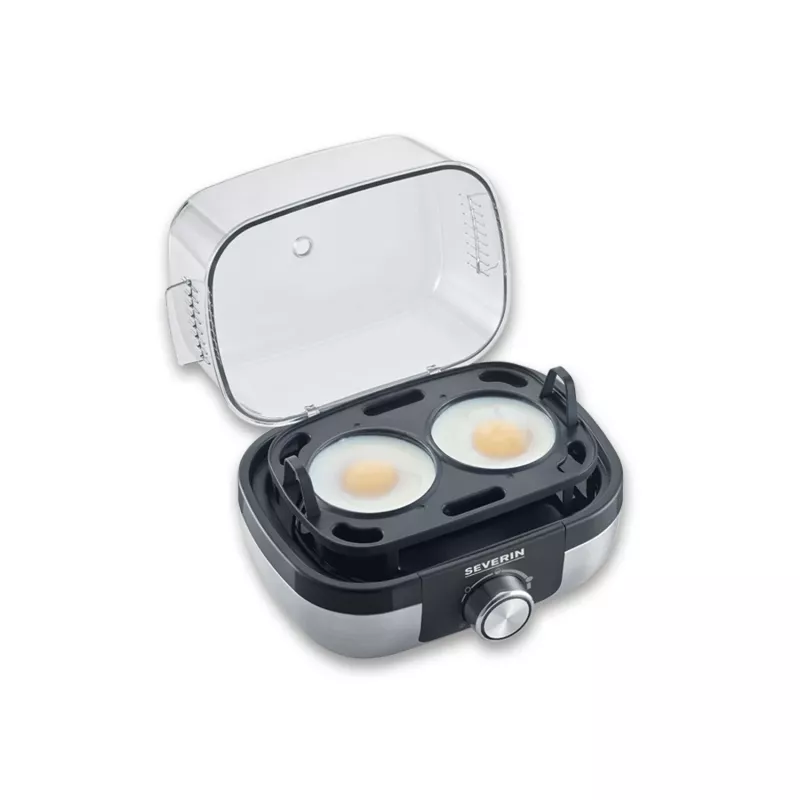 Severin EK 3169 Hervidor de huevos, hasta 6 huevos, 420 W, negro/plata