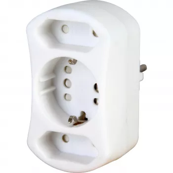 HEINRICH KOPP DUOversal Adaptador Schuko a Euroconector, tipo F a tipo C, 250 V, 2,5 A, blanco 179602001
