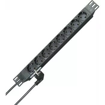 HEINRICH KOPP regleta de enchufes Schuko de 8 tomas de 19 pulgadas, cable de 2 m, negro 930805014