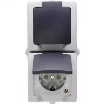 HEINRICH KOPP enchufe Schuko con tapa abatible Nautic gris 136956008