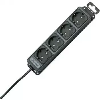 HEINRICH KOPP regleta de enchufes de 4 tomas sin interruptor, antracita, cable de 1,4 m, Schuko 127115016