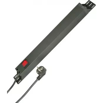 HEINRICH KOPP regleta de enchufes para montaje en rack de 19 pulgadas de 7 tomas, cable de 2 m, negra 930705028