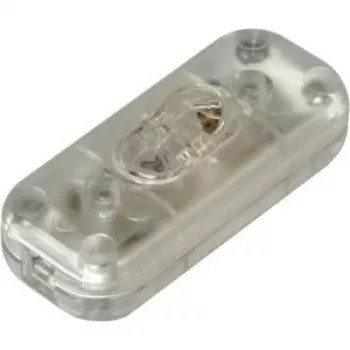 HEINRICH KOPP interruptor intermedio de cable con alivio de tracción, transparente, 1 polo encendido/apagado, 2 A, 250 V 191310089