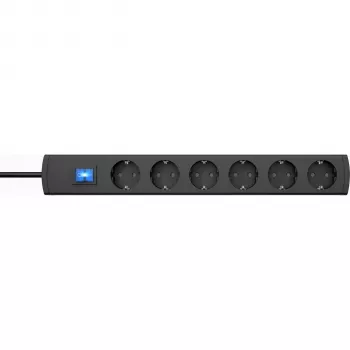 HEINRICH KOPP 232805008 regleta de enchufes de 6 tomas para interior, 1,4 m, antracita