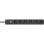 HEINRICH KOPP 232805008 regleta de enchufes de 6 tomas para interior, 1,4 m, antracita