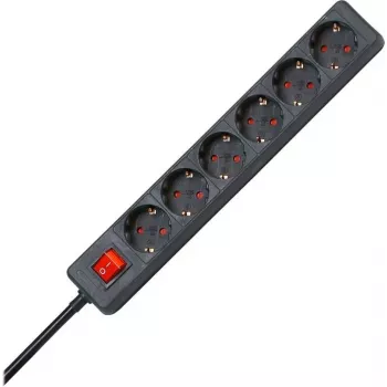 HEINRICH KOPP regleta de enchufes de 6 tomas, 1,4 m, negra 120915006