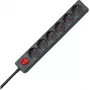 HEINRICH KOPP regleta de enchufes de 6 tomas, 1,4 m, negra 120915006