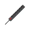HEINRICH KOPP regleta de enchufes de 6 tomas, 1,4 m, negra 120915006