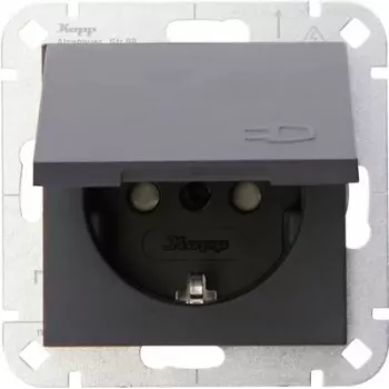 HEINRICH KOPP HK 07 enchufe Schuko de empotrar con tapa abatible, antracita 940115001
