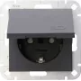 HEINRICH KOPP HK 07 enchufe Schuko de empotrar con tapa abatible, antracita 940115001
