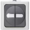 HEINRICH KOPP interruptor doble de superficie para zonas húmedas azul eléctrico gris 10A 250V 560556003