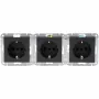 HEINRICH KOPP HK07 KombiQuick Toma schuko triple, antracita, empotrar, 16 A, 250 V, con protección infantil, libre de halógenos 133415001