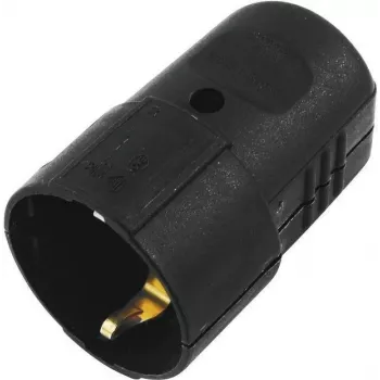 ACCESSORY Toma schuko hembra de plástico negra (3023620A) - conector hembra schuko, IP44, 16A, negro