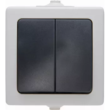 Kopp Paris Mecanismo conmutador, empotrar, 250 V AC, 10 A, termoplástico, negro/gris 565556008