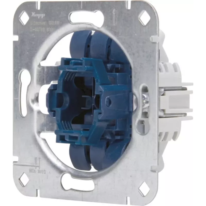 HEINRICH KOPP 507700003 Mecanismo conmutador para empotrar, aluminio, 250V, 10AX, IP20, bornes de tornillo, tapa y marco no incluidos