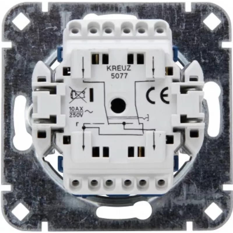 HEINRICH KOPP 507700003 Mecanismo conmutador para empotrar, aluminio, 250V, 10AX, IP20, bornes de tornillo, tapa y marco no incluidos