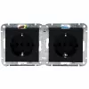HEINRICH KOPP HK07 KombiQuick toma de corriente doble Schuko, empotrar, horizontal, negra 133750003