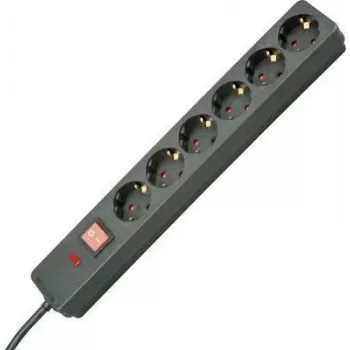 HEINRICH KOPP regleta de enchufes con protección contra sobretensiones 6 tomas Schuko negra cable 1,5 m 224205012