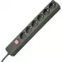 HEINRICH KOPP regleta de enchufes con protección contra sobretensiones 6 tomas Schuko negra cable 1,5 m 224205012