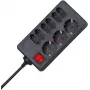 HEINRICH KOPP alargador 9 tomas Schuko 1,4 m negro/rojo con interruptor iluminado 129805005