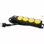 HEINRICH KOPP regleta de enchufes 4 tomas con interruptor, amarillo/negro, 1,5 m 223012002